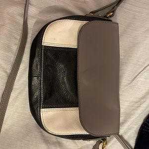 Fossil black, white & grey crossbody bag.
